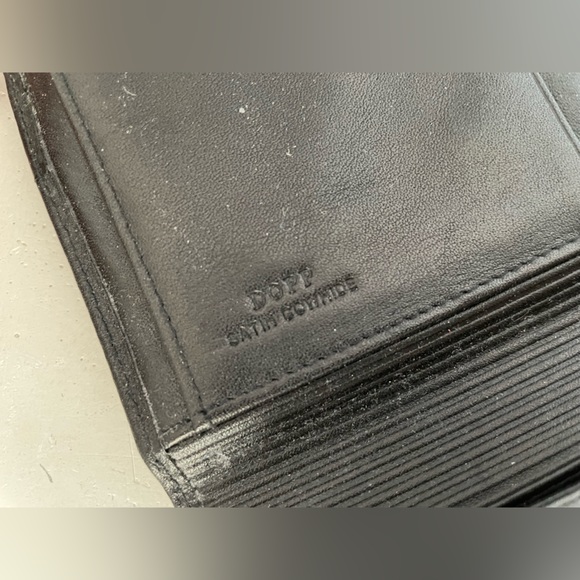 Dopp Black Satin Cowhide Leather Wallet w Change Purse Vintage - Picture 3 of 7